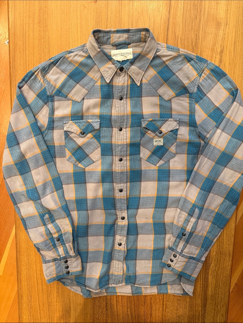 DENIM & SUPPLY RALPH LAUREN — Men’s Plaid Western Style Button Down Shirt
